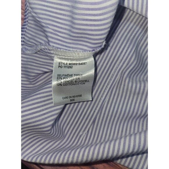 Cinch Womens Striped Button-Up Shirt Small Purple/White Long Sleeve - Picture 6 of 8